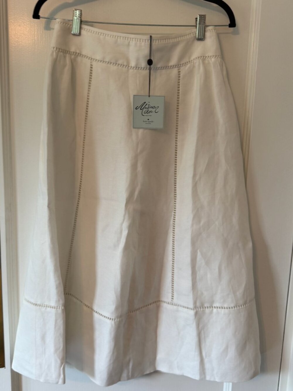 Kate Spade Maison Ave White Cotton Midi Skirt size 6